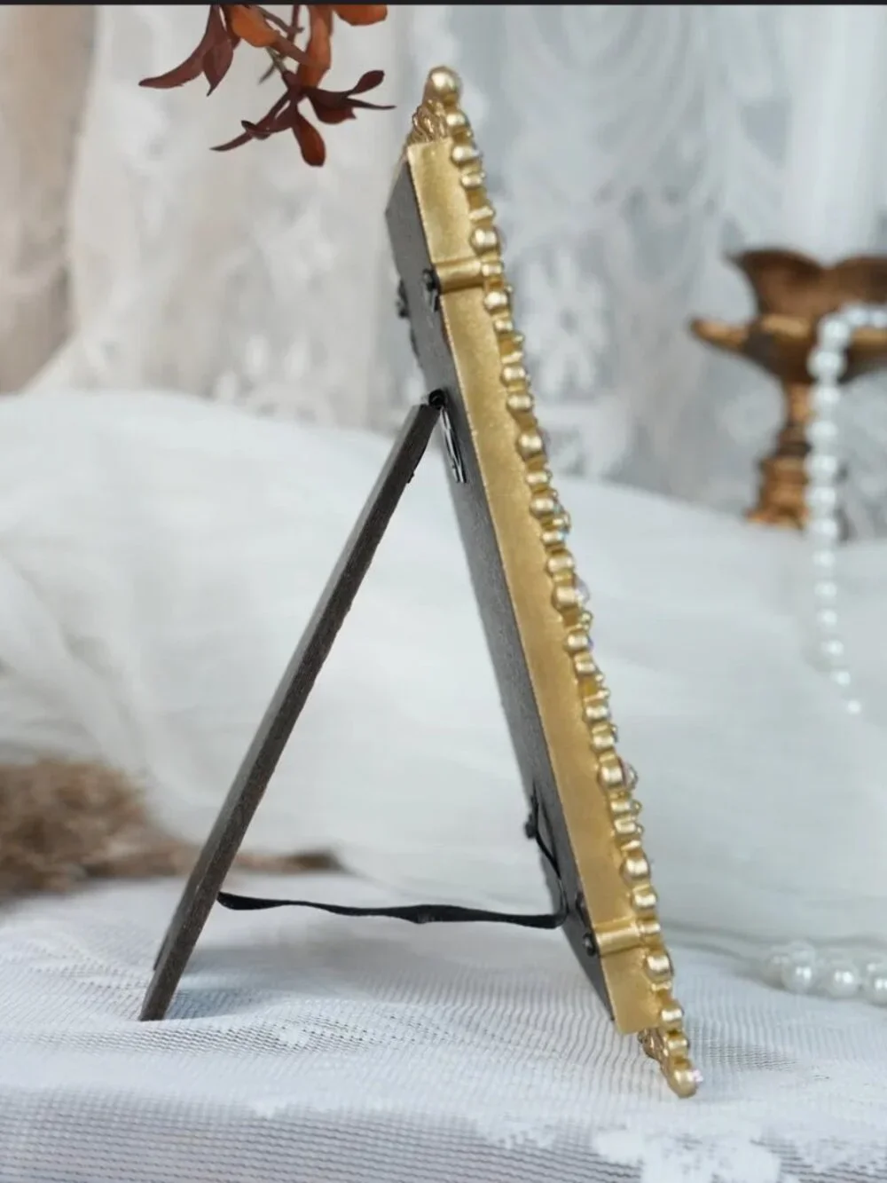 Mercer41-Gold & Crystal picture frame -NEW  for 4x6